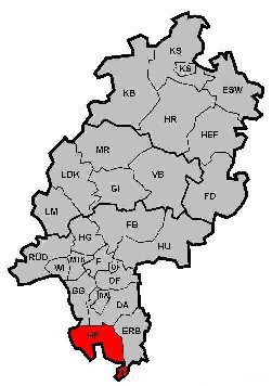 Landkarte Hessen